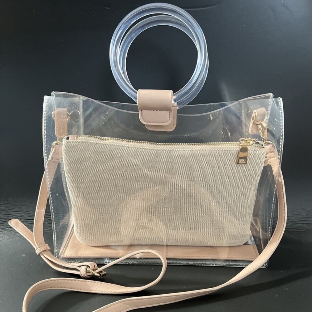 Steve Madden Purse And Pouch Clear & Nude
